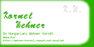 kornel wehner business card