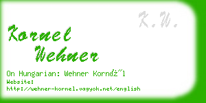 kornel wehner business card